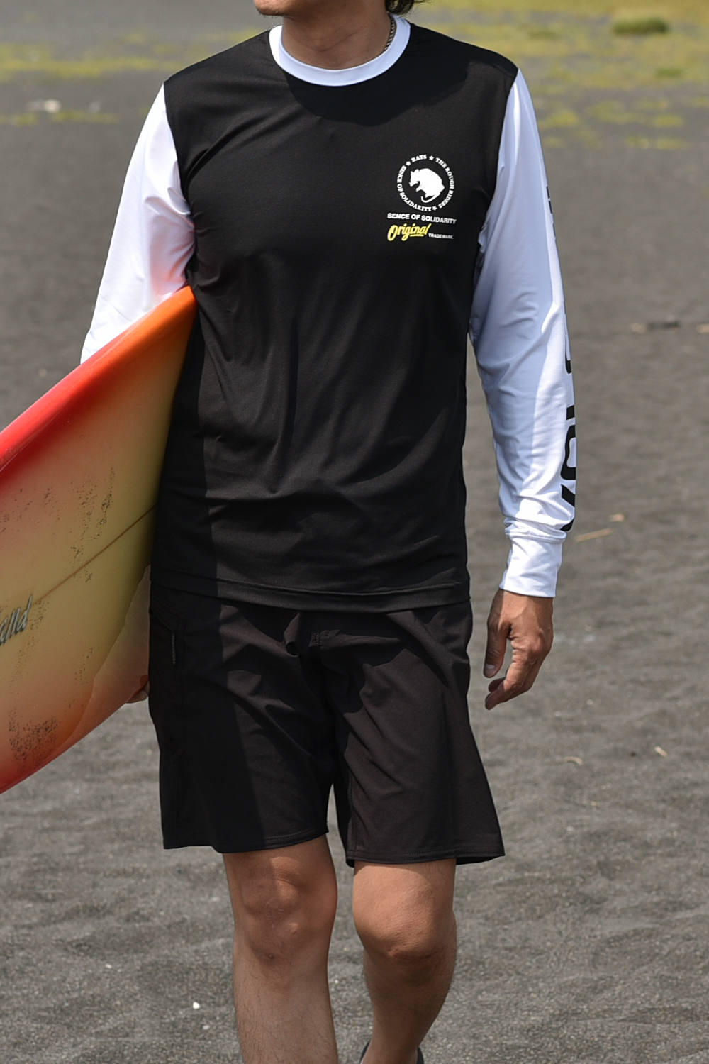 RATS - SURF L/S T-SHIRT Collaboration with VOLCOM (BLACK