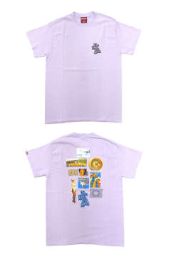 HideandSeek - COLLAGE S/S TEE (PURPLE) / バックコラージュプリントT 